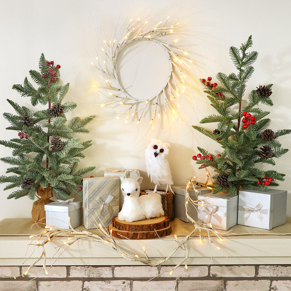 Lighted Winter Birch Garland