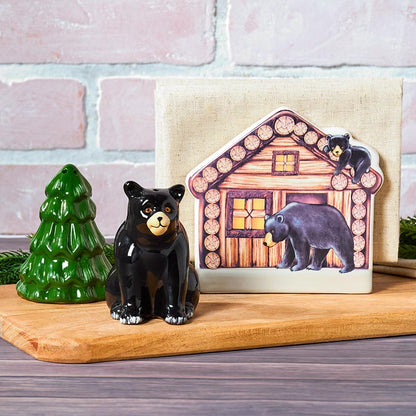 Lodge Kitchen Decor - Sponge Holder, Paper Towel Holder, Salt & Pepper