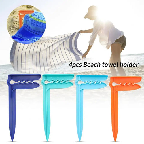 Beach Towel Clips – Heavy-Duty Windproof Holders for Beach Chairs, Pool Loungers & Camping Mats (4-Pack)