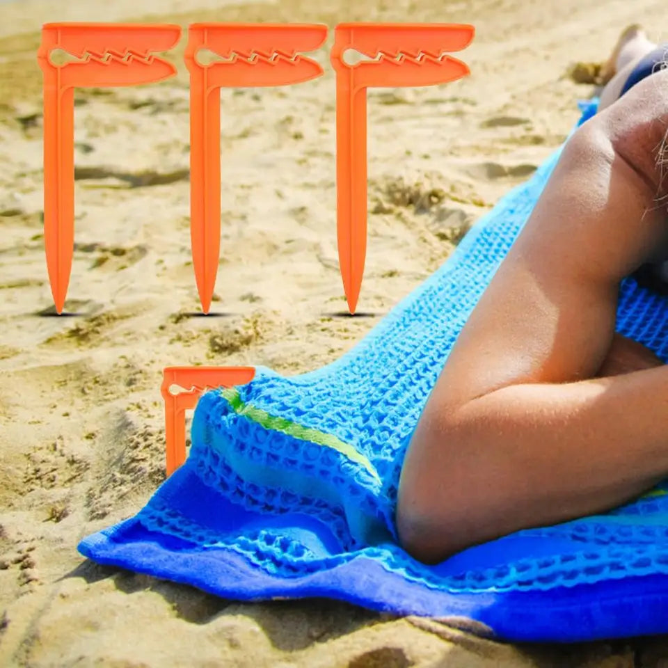 Beach Towel Clips – Heavy-Duty Windproof Holders for Beach Chairs, Pool Loungers & Camping Mats (4-Pack)