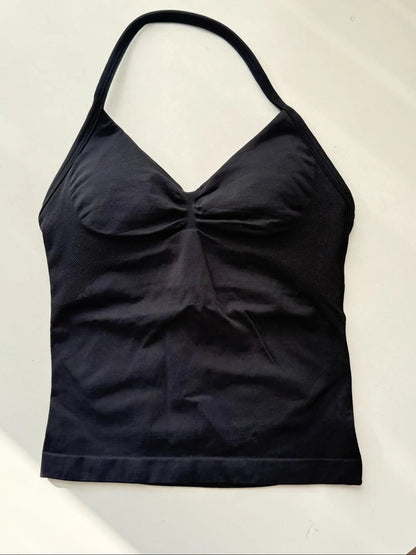Fashionable Sports Set for Fitness Enthusiasts, Polka Dot Print Halter Top and Shorts, Summer Gym Yoga Running