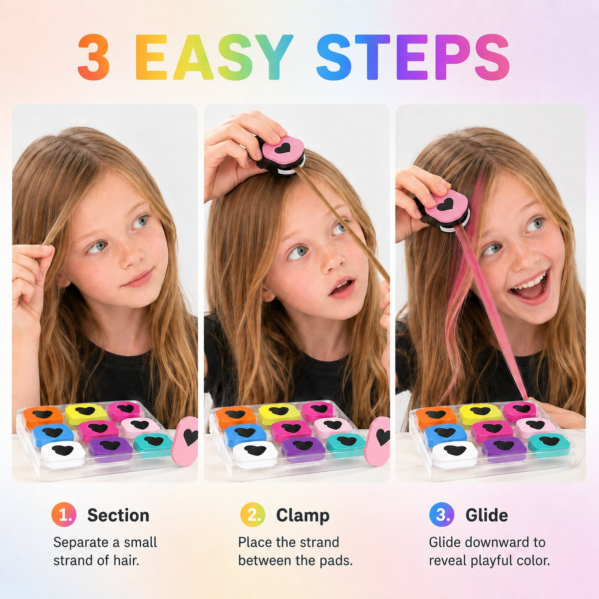 🔥 Last Day 49% OFF-🌈 12-Color Temporary Hair Chalk Applicator Set