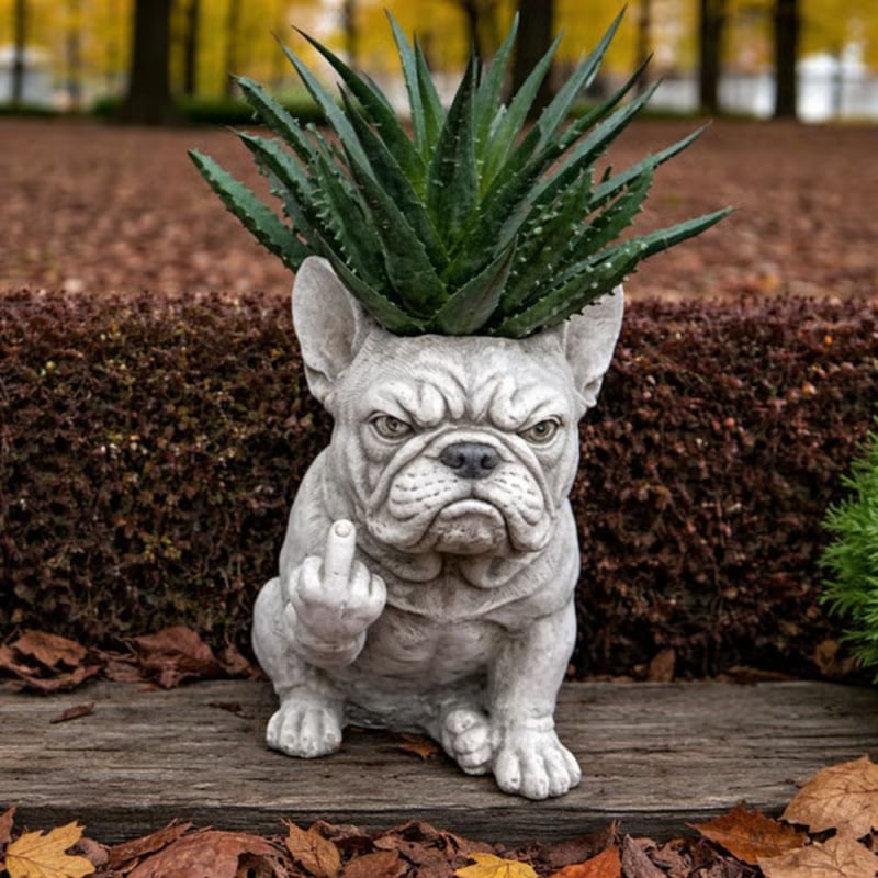 🔥Grumpy French Bulldog Planter