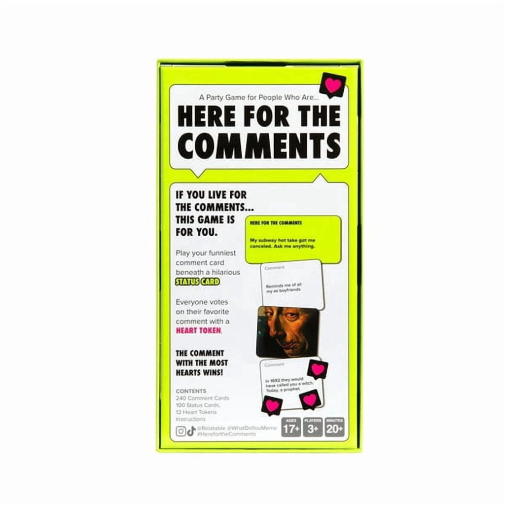 Here For The Comments Party Card Game for Adults, Meme Inspired Social Game with Chaotic Internet Humor for Game Nights, Parties, College & Group Gatherings
