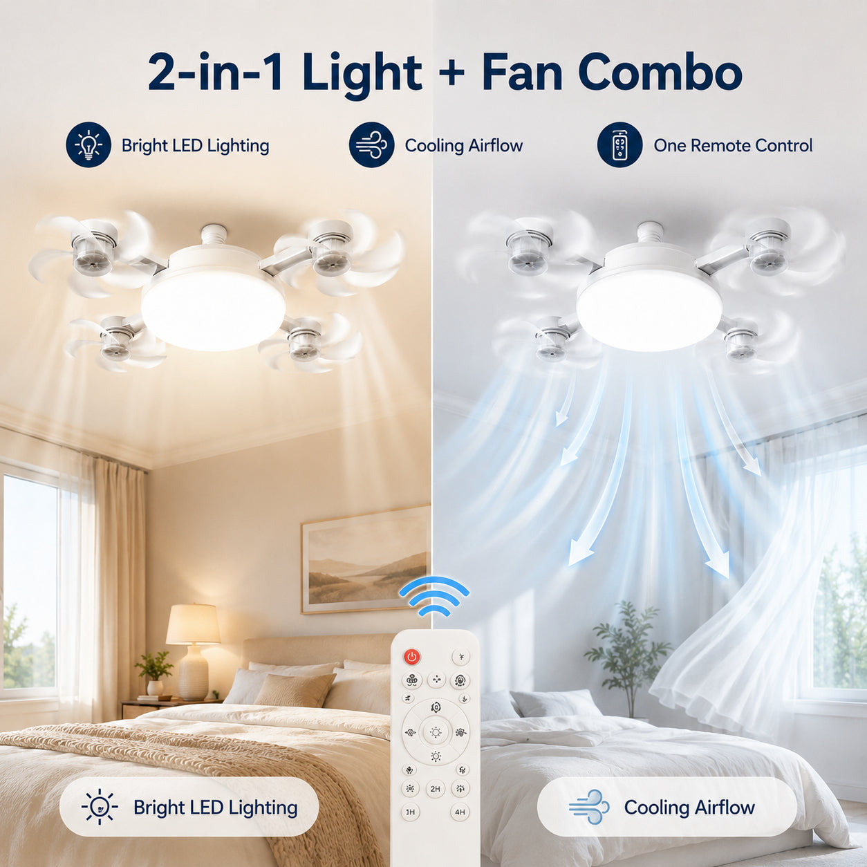 2-in-1 LED Ceiling Fan Light – Just Screw It In