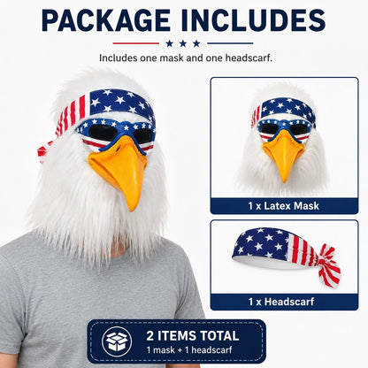 🦅 Realistic Eagle Mask with American Flag Headband