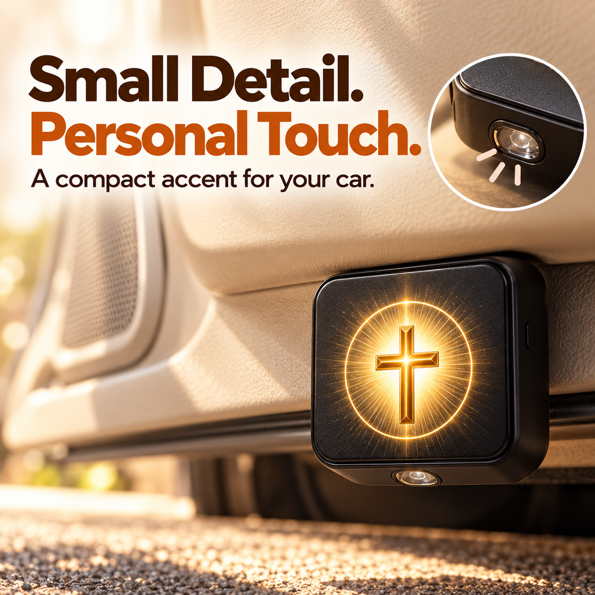 Christian Car Door Projector Light – Golden Faith-Inspired Welcome Light