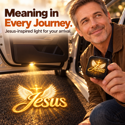 Christian Car Door Projector Light – Golden Faith-Inspired Welcome Light