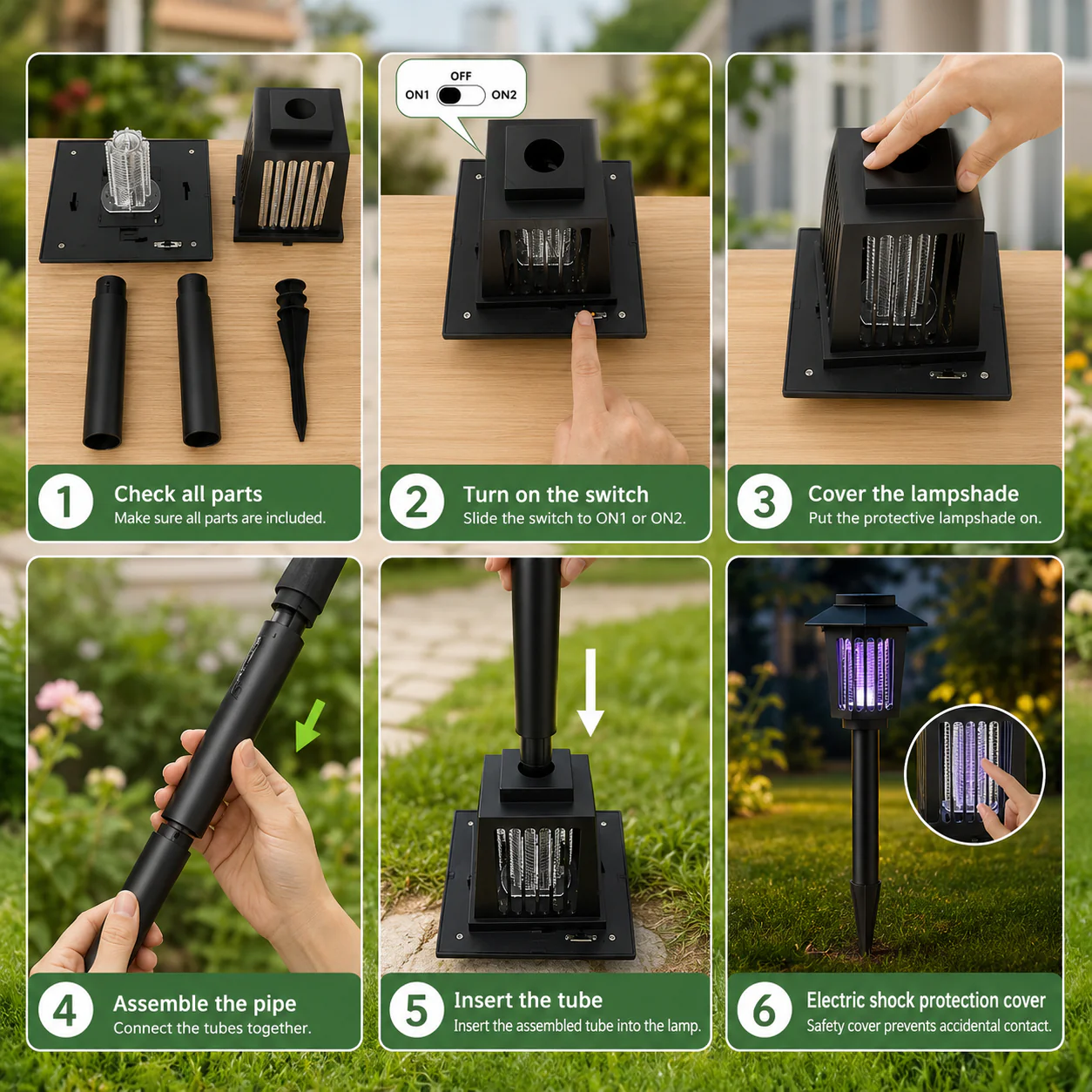 Last day 50％OFF🌙 Solar Mosquito Zapper Light 2-in-1 UV Bug Killer & Outdoor Garden Lamp, Waterproof & Solar Powered