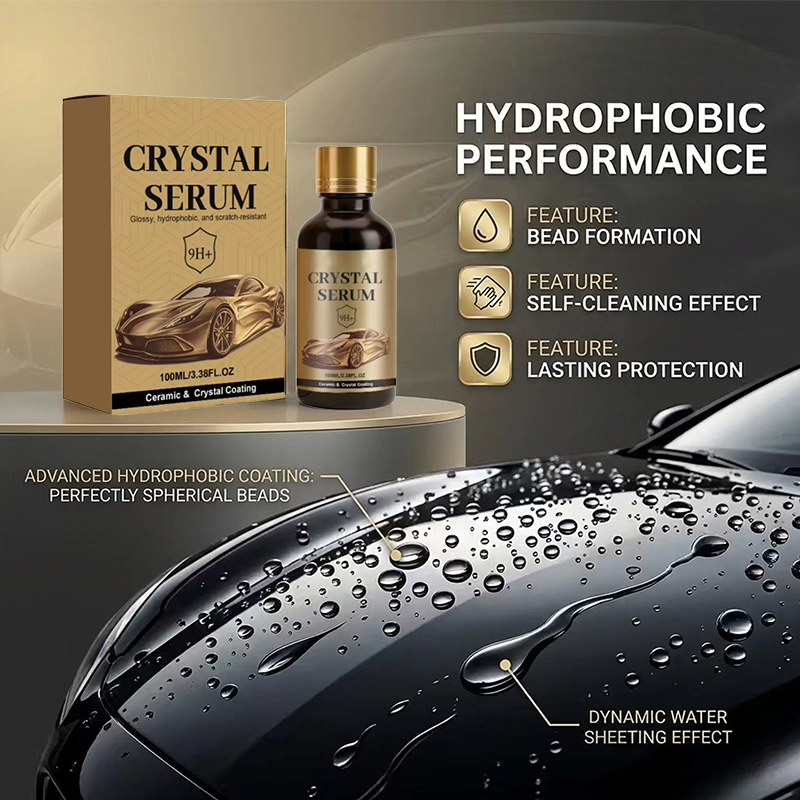 ✨ BUY 1 GET 1 FREE! 🚗 Ceramic Car Coating Kit – Crystal Serum, 9H Hardness & Hydrophobic Effect 🛡️