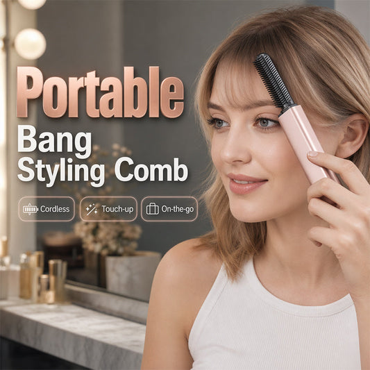 💁‍♀️✨Portable, heated bangs comb – wireless and quick, perfect for bangs and stray hairs